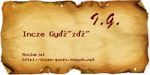 Incze Győző névjegykártya